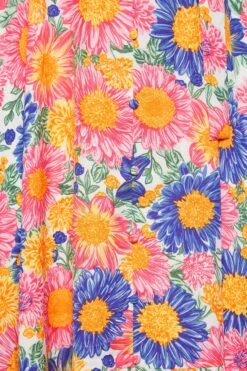 LIMITED COLLECTION Curve Pink Floral Frill Hem Midaxi Dress -Saga Dresses Shop 7498db97 9609 44 215497 Z