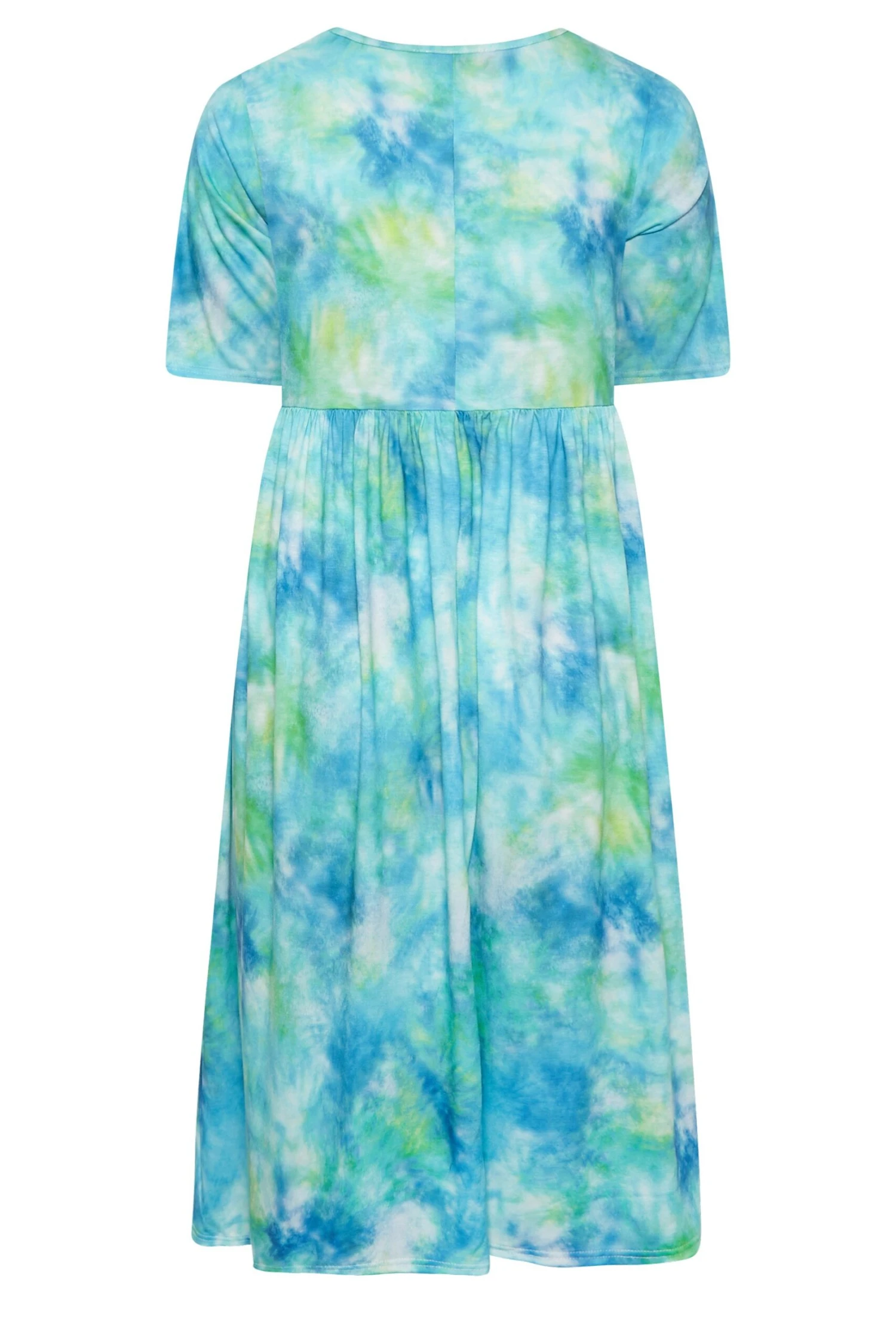 LIMITED COLLECTION Curve Blue Tie Dye Midaxi Smock Dress 6 LIMITED COLLECTION Curve Blue Tie Dye Midaxi Smock Dress - Image 6