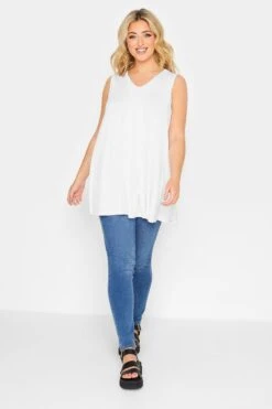 YOURS 2 PACK Curve Black & White Pleat Front Vest Tops -Saga Dresses Shop 760b9ccc 684e 4f 320794 B1