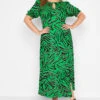 YOURS LONDON Curve Green Zebra Print Keyhole Dress