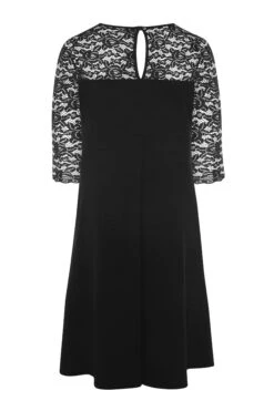 YOURS LONDON Curve Black Lace Sweetheart Midi Dress -Saga Dresses Shop 7689eb7c 22f3 49 162027 Y