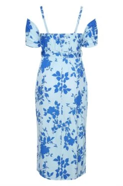 YOURS LONDON Curve Blue Floral Cold Shoulder Maxi Dress -Saga Dresses Shop 76a7d406 6fbf 4e 161531 Y