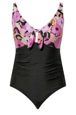 YOURS Curve Black Retro Floral Bow Tummy Control Swimsuit 10 YOURS Curve Black Retro Floral Bow Tummy Control Swimsuit -Saga Dresses Shop 7724378e b41c 48 150263 X