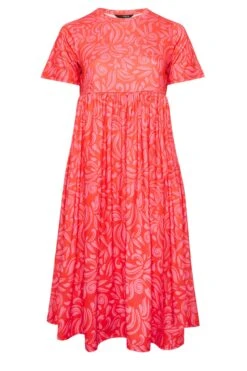 YOURS Curve Hot Pink Abstract Print Smock Dress 8 YOURS Curve Hot Pink Abstract Print Smock Dress -Saga Dresses Shop 784c7881 b628 42 137386 X