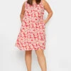 YOURS Curve Red Floral Print Swing Dress