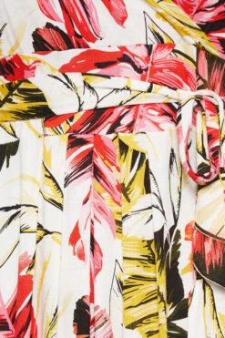 YOURS Curve White Leaf Print Front Tie Maxi Dress -Saga Dresses Shop 78b6d348 1acf 4d 302063 Z