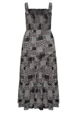 YOURS Curve Black Patchwork Print Shirred Strappy Sundress 11 YOURS Curve Black Patchwork Print Shirred Strappy Sundress -Saga Dresses Shop 795e61f5 cf76 47 137463 Y