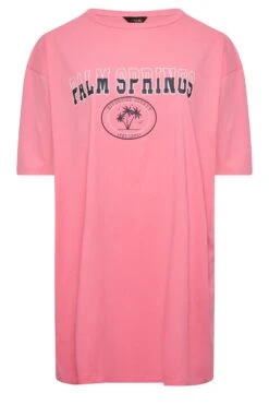 YOURS 2 PACK Curve Pink & Navy Blue Oversized Slogan Tunic Tops -Saga Dresses Shop 79705ab7 6f18 40 320772 X