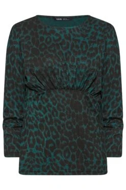 YOURS PETITE Curve Green Animal Print Long Sleeve Top -Saga Dresses Shop 7abfbb9f 10d5 4a 174471 X