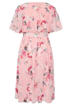 YOURS LONDON Curve Pink Angel Sleeve Floral Shirred Dress 11 YOURS LONDON Curve Pink Angel Sleeve Floral Shirred Dress -Saga Dresses Shop 7ad8dcf3 d178 43 162048 Y
