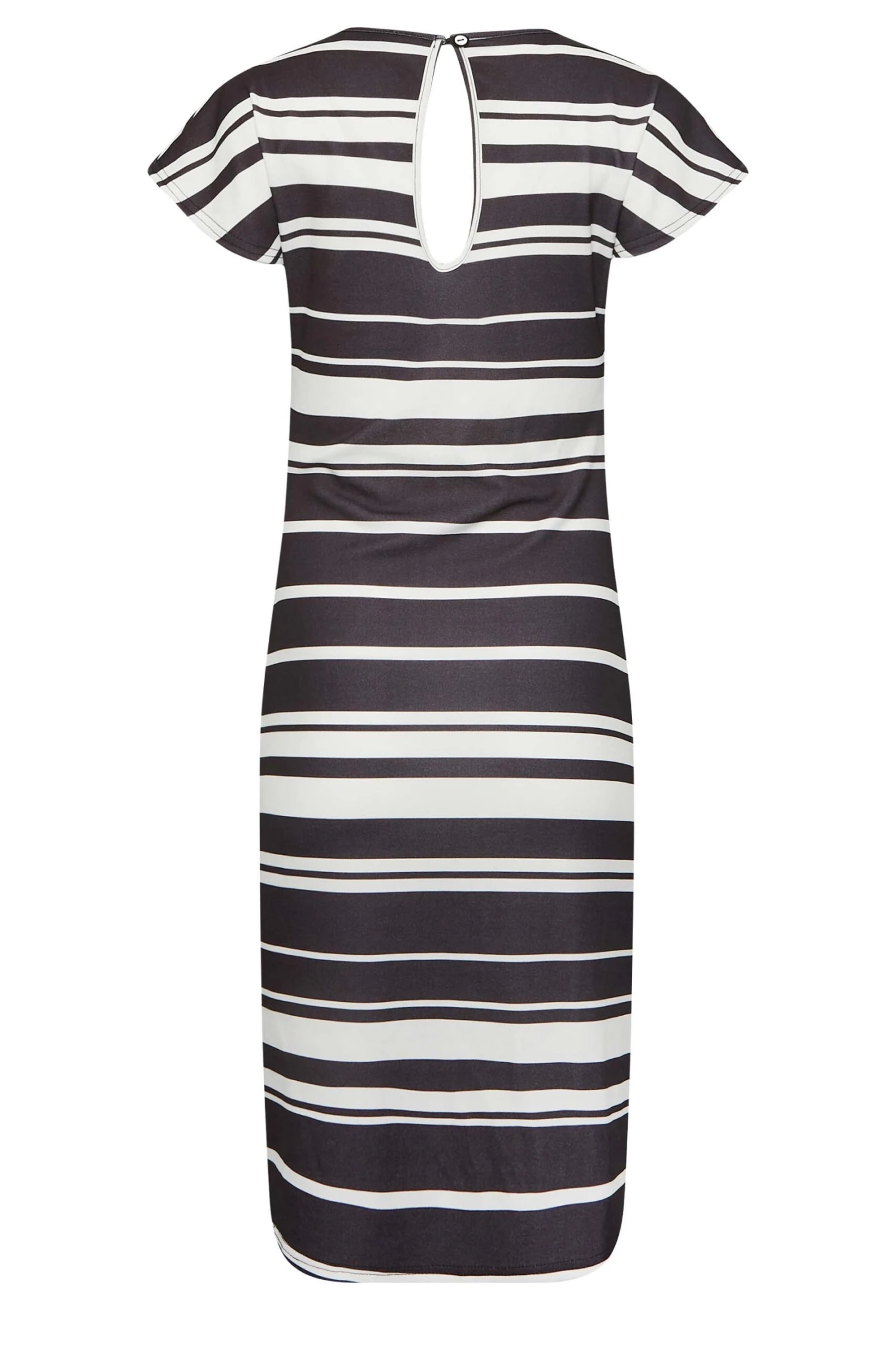 YOURS PETITE Curve Black & White Stripe Knot Midi Dress 6 YOURS PETITE Curve Black & White Stripe Knot Midi Dress - Image 6