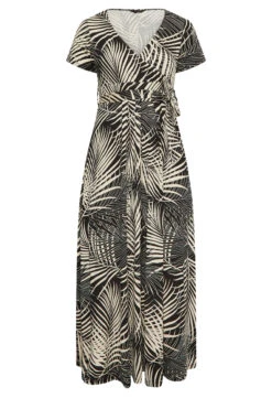 YOURS Curve Black Leaf Print Wrap Dress 10 YOURS Curve Black Leaf Print Wrap Dress -Saga Dresses Shop 7c707ee6 f542 4a 301599 X