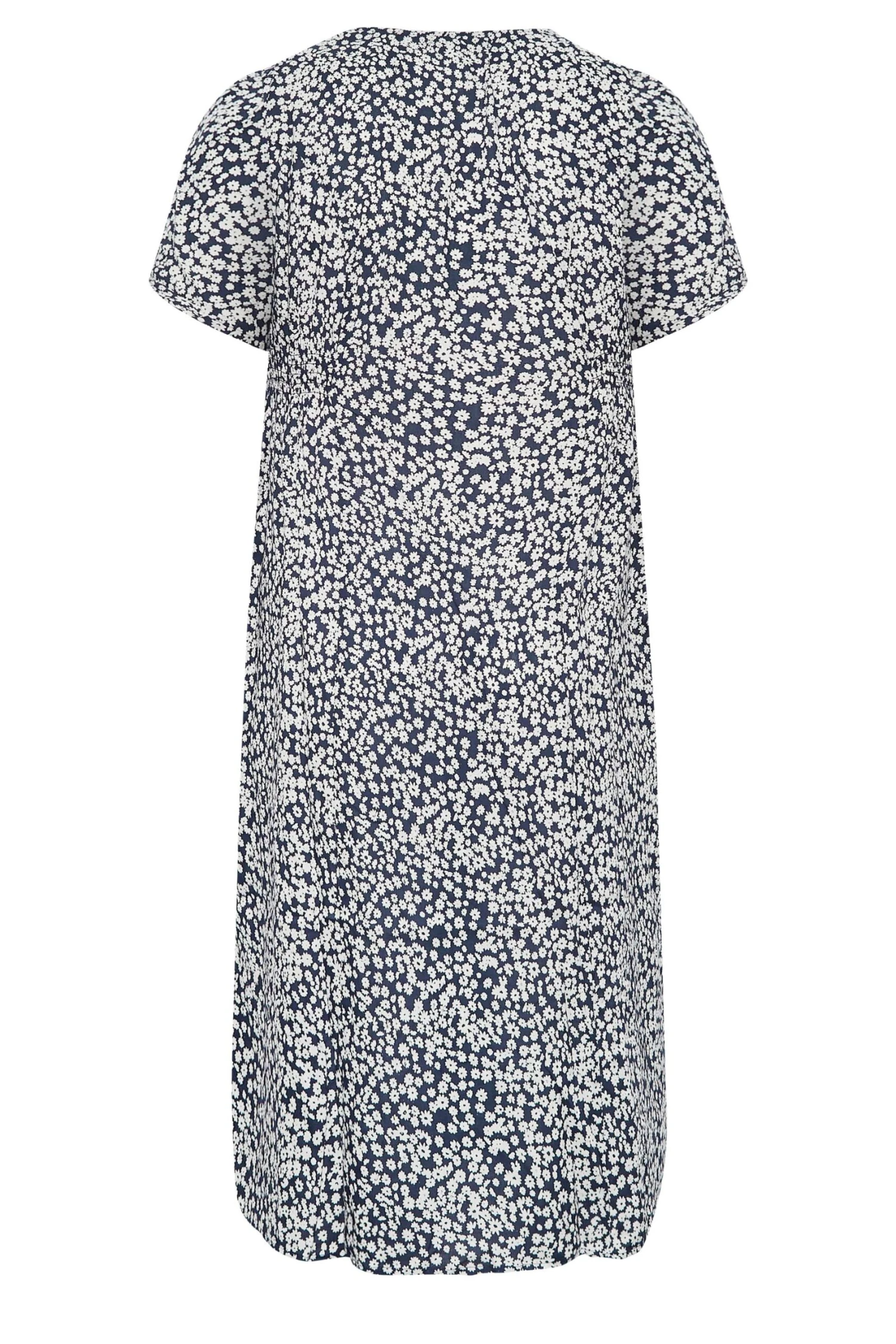 YOURS Curve Navy Blue Ditsy Print Tea Dress 6 YOURS Curve Navy Blue Ditsy Print Tea Dress - Image 6