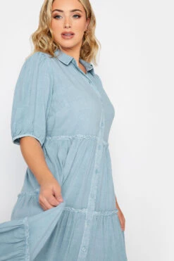 YOURS Curve Blue Acid Wash Tiered Chambray Denim Shirt Dress 8 YOURS Curve Blue Acid Wash Tiered Chambray Denim Shirt Dress -Saga Dresses Shop 7d1d808b 9a8d 4f 137436 D