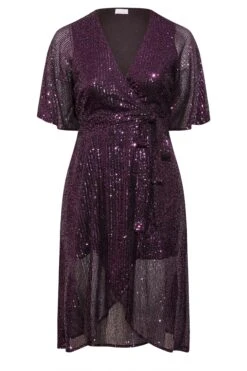 YOURS LONDON Curve Purple Sequin Embellished Double Wrap Dress 10 YOURS LONDON Curve Purple Sequin Embellished Double Wrap Dress -Saga Dresses Shop 7d500dad b86f 4c 161393 X