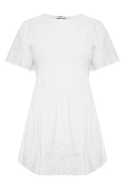 YOURS Curve White Broderie Anglaise Shirred Top -Saga Dresses Shop 7d5fd12f b5c4 4d 330067 X
