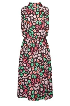 YOURS PETITE Curve Black Animal Print Halter Neck Dress -Saga Dresses Shop 7de2c97d 54b7 41 174499 X