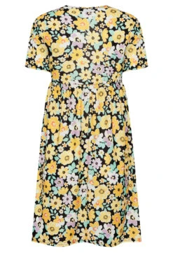 YOURS PETITE Curve Yellow Floral Print Smock Dress 13 YOURS PETITE Curve Yellow Floral Print Smock Dress -Saga Dresses Shop 7ecef86d 4efe 49 174426 y