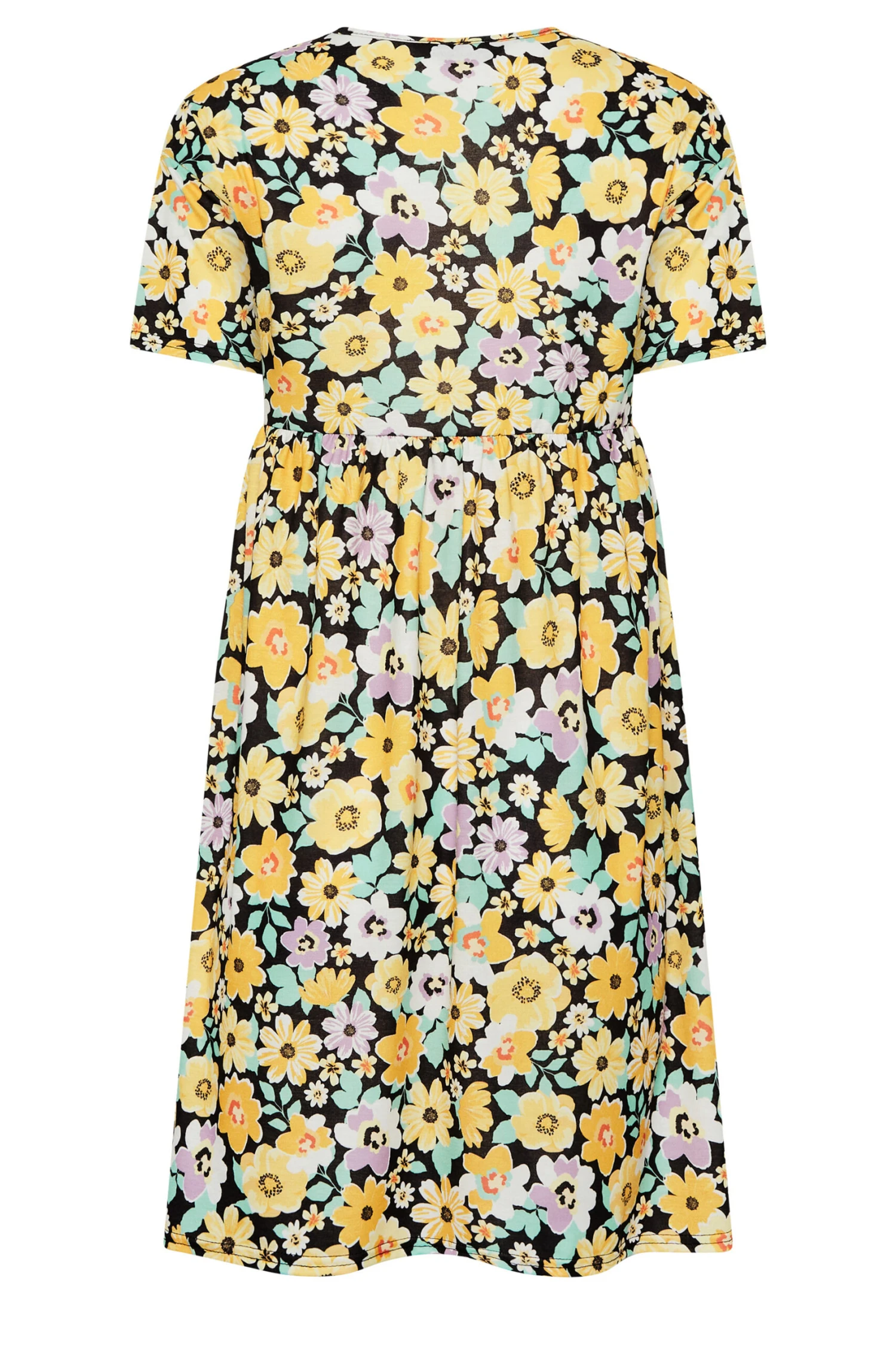 YOURS PETITE Curve Yellow Floral Print Smock Dress 7 YOURS PETITE Curve Yellow Floral Print Smock Dress - Image 7