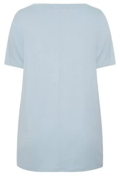 YOURS Curve Light Blue Floral Foil Print T-Shirt -Saga Dresses Shop 7edc8b5e 0c66 4b 302181 Y