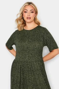 YOURS Curve Green Leopard Print Midi Smock Dress 8 YOURS Curve Green Leopard Print Midi Smock Dress -Saga Dresses Shop 7f1ae47c 923b 4e 137563 D