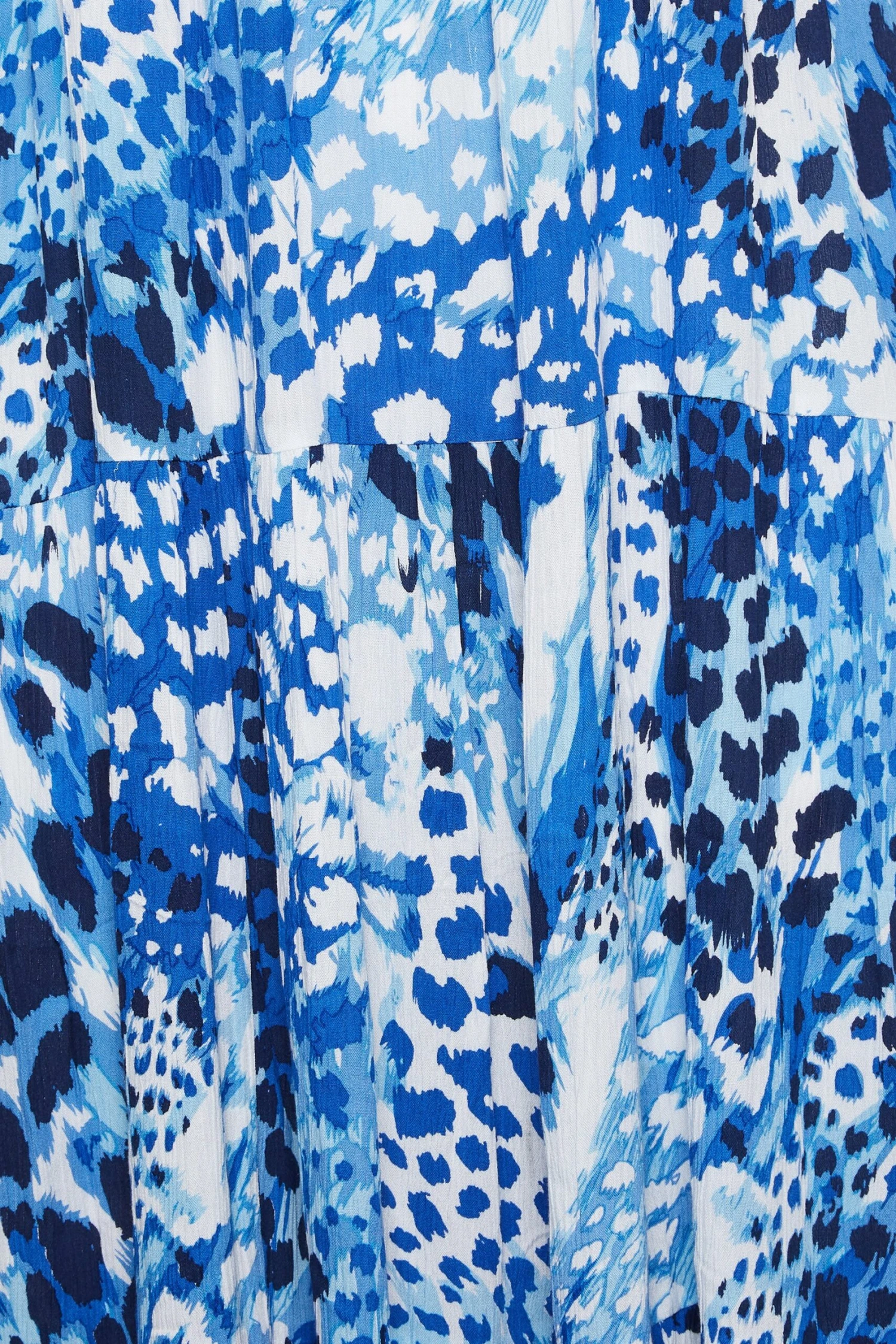 YOURS Curve Blue Animal Markings Shirred Strappy Sundress 4 YOURS Curve Blue Animal Markings Shirred Strappy Sundress - Image 4