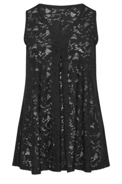 YOURS Curve Black Lace Swing Vest Top -Saga Dresses Shop 7f854ed2 d8b4 49 301013 X