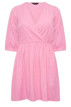 YOURS Curve Pink Textured Wrap Top 10 YOURS Curve Pink Textured Wrap Top -Saga Dresses Shop 802de964 9249 47 131752 X