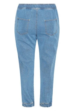 YOURS Curve Mid Blue Ripped Jogger Jeans -Saga Dresses Shop 808cb147 7246 4b 142914 BK