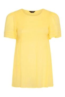 LIMITED COLLECTION Curve Lemon Yellow Shirred Smock Top 10 LIMITED COLLECTION Curve Lemon Yellow Shirred Smock Top -Saga Dresses Shop 80a820c5 1307 49 217040 X