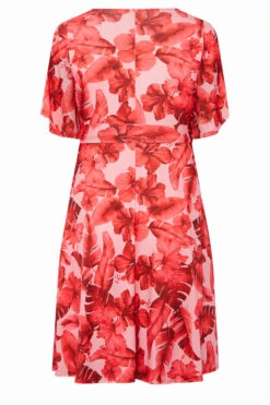 YOURS LONDON Curve Pink Tropical Floral Print Wrap Dress 11 YOURS LONDON Curve Pink Tropical Floral Print Wrap Dress -Saga Dresses Shop 80ba11d4 df8f 42 162202 Y