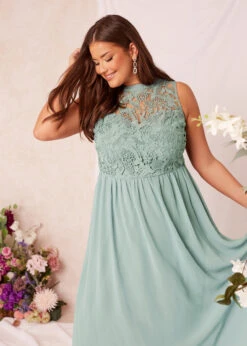 YOURS LONDON Curve Ice Blue Lace Front Chiffon Maxi Dress -Saga Dresses Shop 80ed649c 9900 4a 161506 L