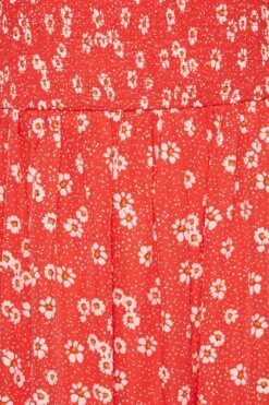 YOURS Curve Red Daisy Print Shirred Midi Dress 9 YOURS Curve Red Daisy Print Shirred Midi Dress -Saga Dresses Shop 8210a6f2 0863 41 137301 Z