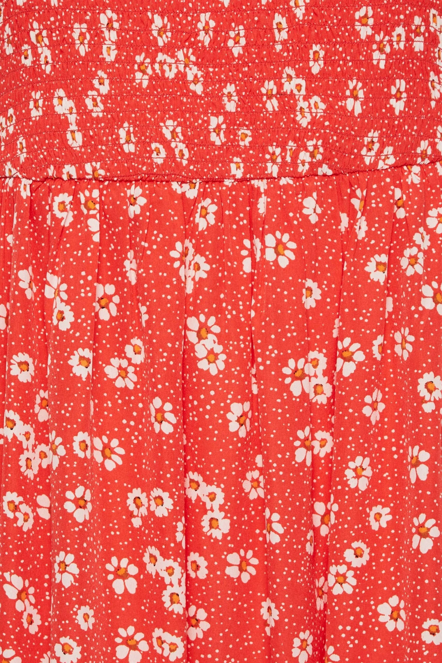 YOURS Curve Red Daisy Print Shirred Midi Dress 4 YOURS Curve Red Daisy Print Shirred Midi Dress - Image 4
