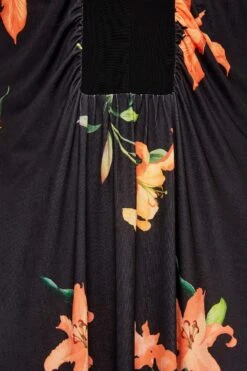 YOURS LONDON Curve Black Floral Maxi Dress -Saga Dresses Shop 82b36624 85e8 4a 162184 Z