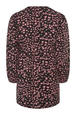 YOURS Curve Black Dalmatian Print Wrap Top -Saga Dresses Shop 82e99940 cf0b 47 131422 BK