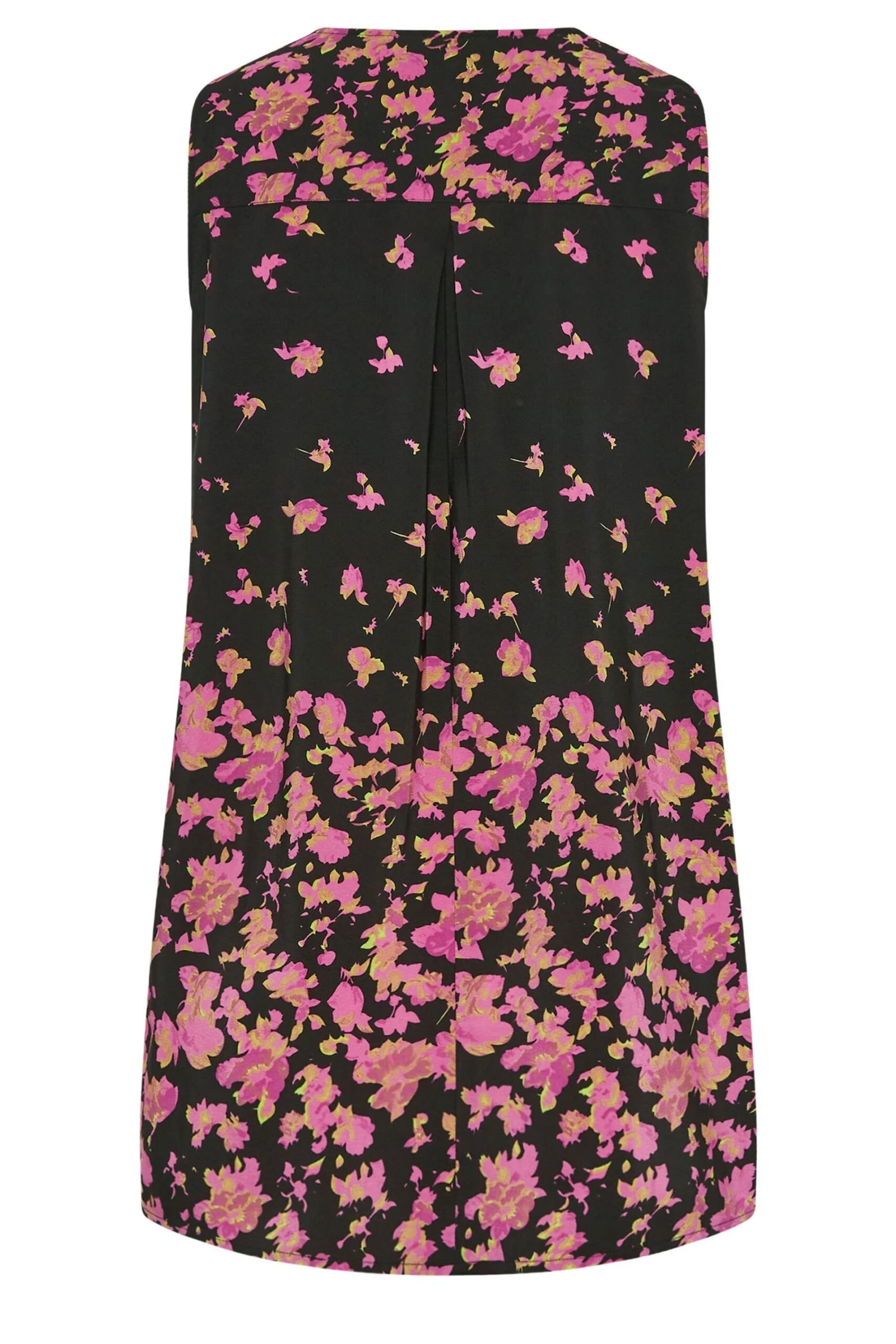 YOURS Curve Black & Pink Floral Border Swing Top 5 YOURS Curve Black & Pink Floral Border Swing Top - Image 5