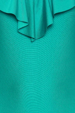 YOURS Curve Green Frill Plunge Tummy Control Swimsuit -Saga Dresses Shop 83b962e8 9ff3 4c 150280 Z