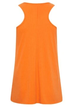 LIMITED COLLECTION Curve Orange Ribbed Racer Cami Vest Top -Saga Dresses Shop 83c52969 0b9b 44 215688 Y