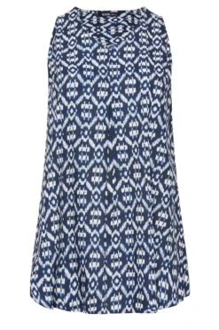 YOURS Curve Navy Blue Aztec Print Swing Top -Saga Dresses Shop 843add4a 63f3 44 131988 X