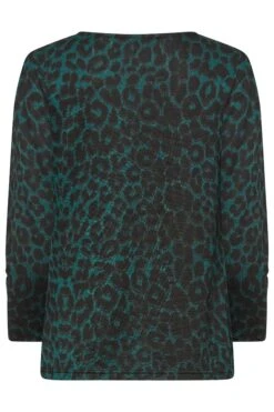 YOURS PETITE Curve Green Animal Print Long Sleeve Top -Saga Dresses Shop 84726db7 65af 47 174471 Y