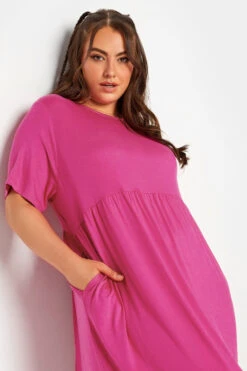 LIMITED COLLECTION Curve Hot Pink Pocket Maxi Dress 10 LIMITED COLLECTION Curve Hot Pink Pocket Maxi Dress -Saga Dresses Shop 850829d7 7271 4e 215719 D