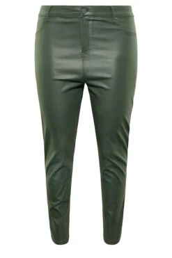 YOURS Curve Green Coated Skinny Stretch AVA Jeans -Saga Dresses Shop 859fa9db 84b6 4f 143054 X