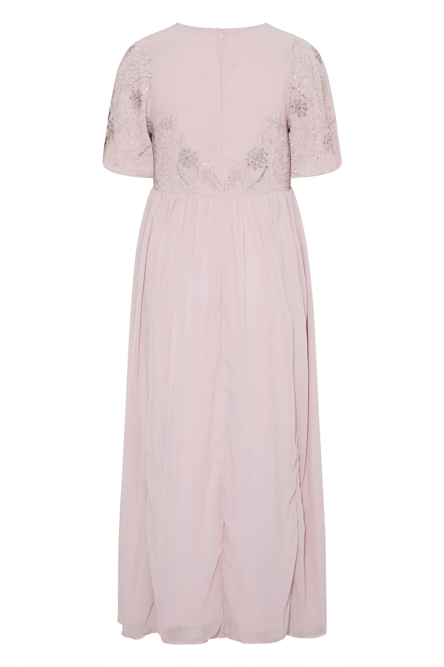 LUXE Curve Pink Floral Hand Embellished Maxi Dress 5 LUXE Curve Pink Floral Hand Embellished Maxi Dress - Image 5