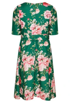 YOURS LONDON Curve Green Floral Square Neck Dress -Saga Dresses Shop 86717c8b e1b6 46 161733 Y