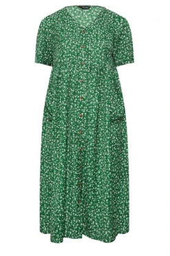 YOURS Curve Green Daisy Print Smock Dress 10 YOURS Curve Green Daisy Print Smock Dress -Saga Dresses Shop 879b4d61 a702 47 137336 X