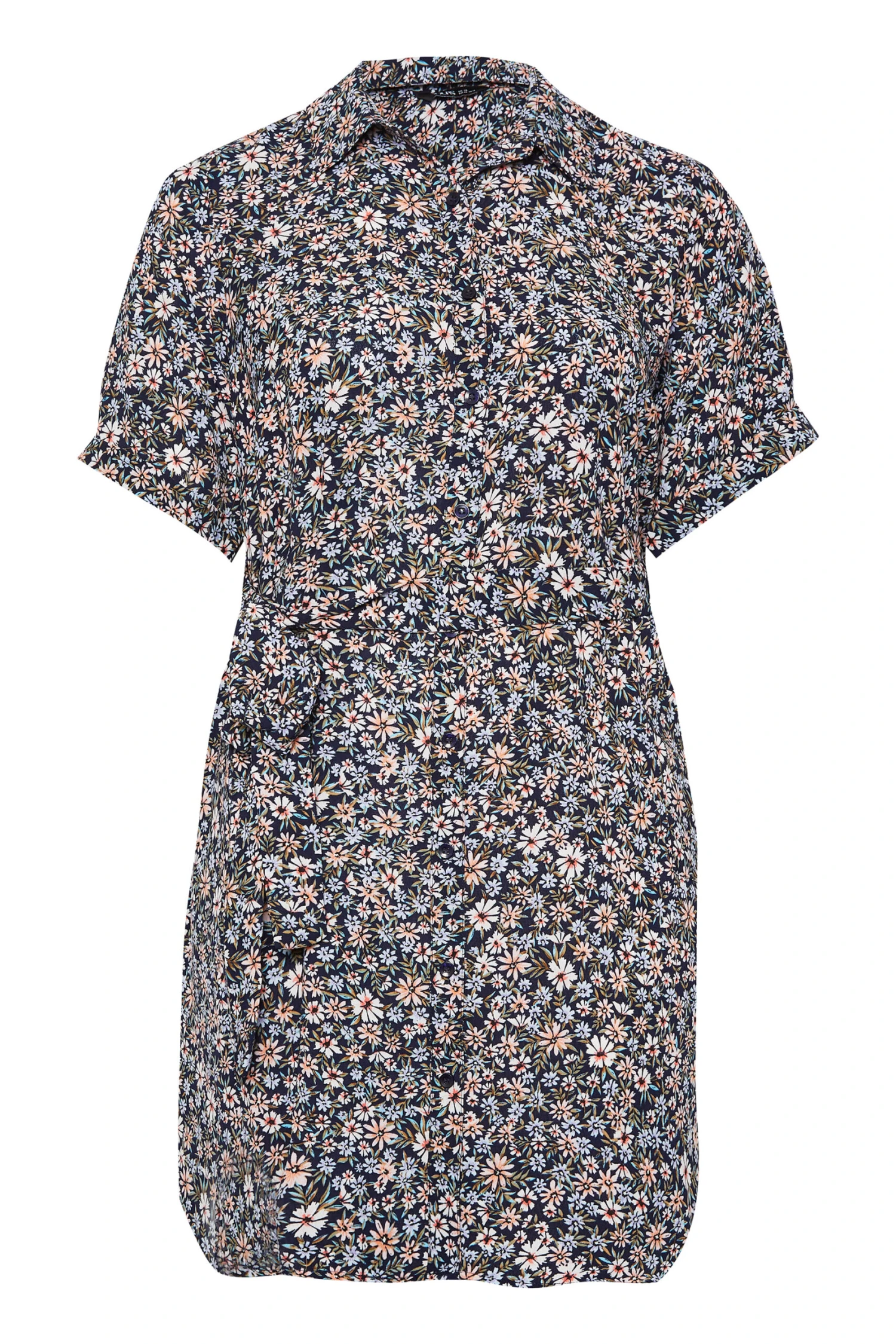 YOURS Curve Blue Floral Shirt Dress 6 YOURS Curve Blue Floral Shirt Dress - Image 6