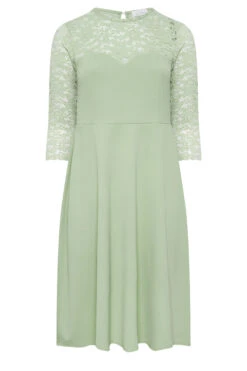 YOURS LONDON Curve Sage Green Lace Sweetheart Midi Dress -Saga Dresses Shop 89fdf3f0 89fd 4b 162213 X