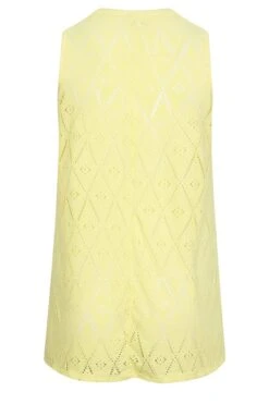 YOURS Curve Yellow Pointelle Vest Top -Saga Dresses Shop 8a146cdc 61bf 43 301843 Y