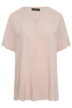 YOURS Curve Pink Marl V-Neck Top -Saga Dresses Shop 8a79262d 8977 46 174268 X